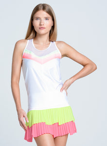 Sunset Spin Tie Back Tank | White