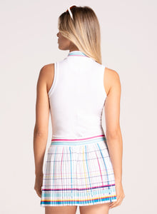 Chic Show Sleeveless Polo | White