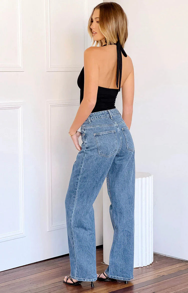 Calliope Mid Rise Slouchy Jeans | Mid Wash