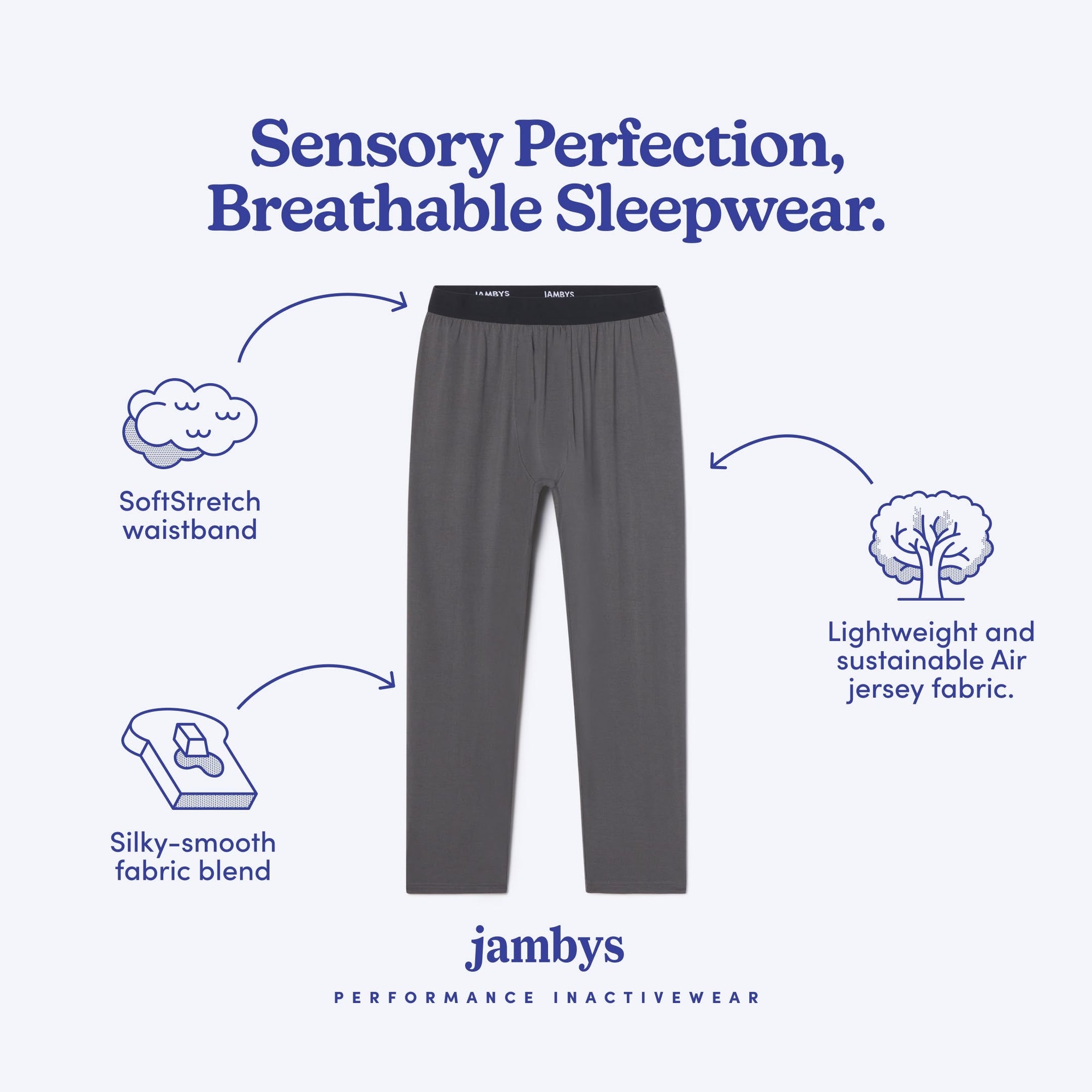 Modal Jersey Pajama Bottom | Gray/Black