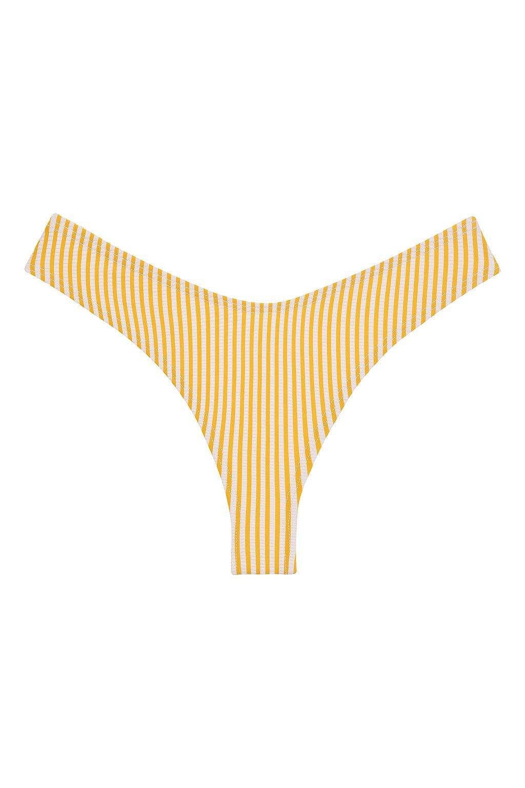 Lulu Zig Zag Stitch Bikini Bottom | Canary Stripe