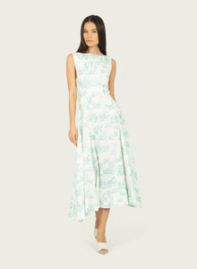 Rhoda Dress | Weathered Blue Toile Print