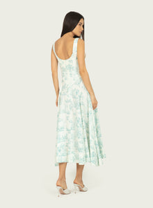 Rhoda Dress | Weathered Blue Toile Print
