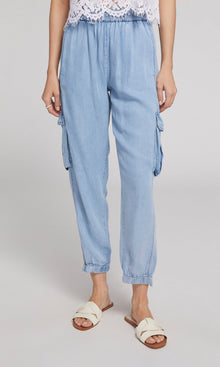 Chandra Denim Jogger | Light Blue