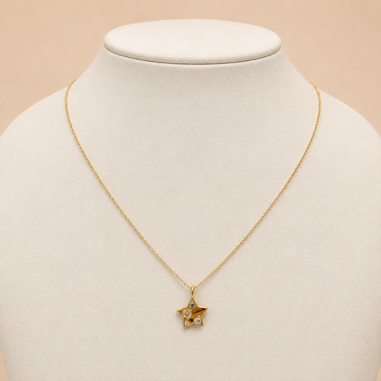 Star Gemstone Necklace | 10K Yellow Gold