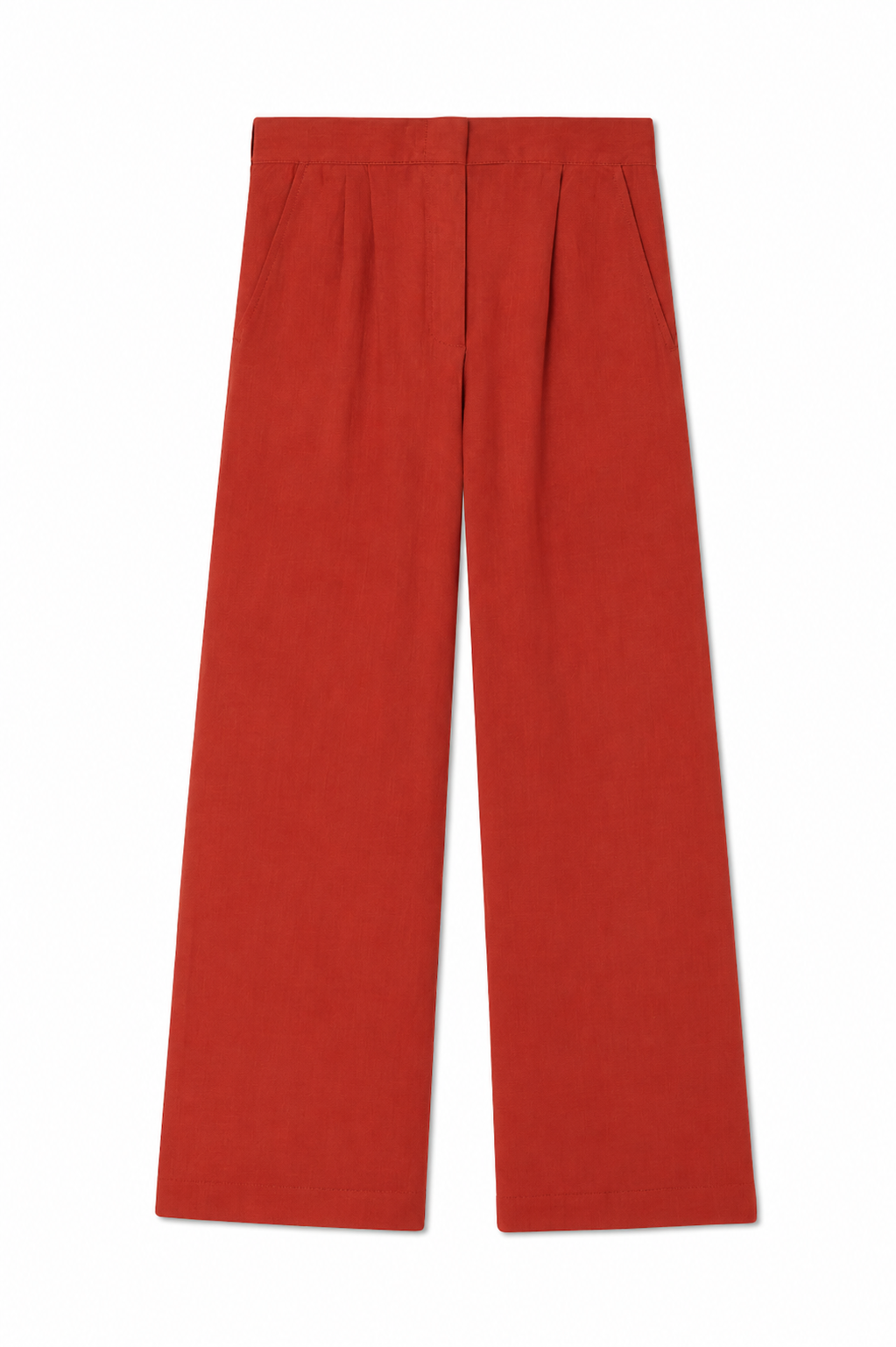 Marina Linen Trouser | Apple Red