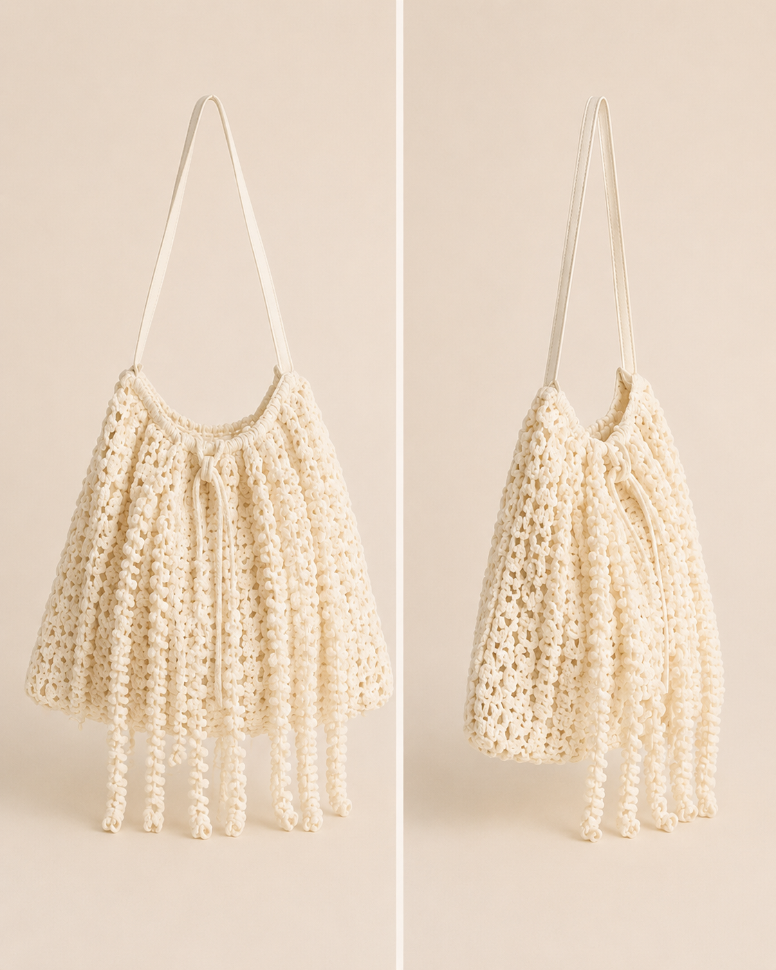 Floral Crochet Bag | Milk
