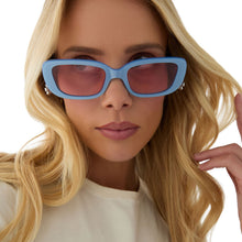Womens | Cher Sunglasses | Light Blue | Pink Gradient Lenses