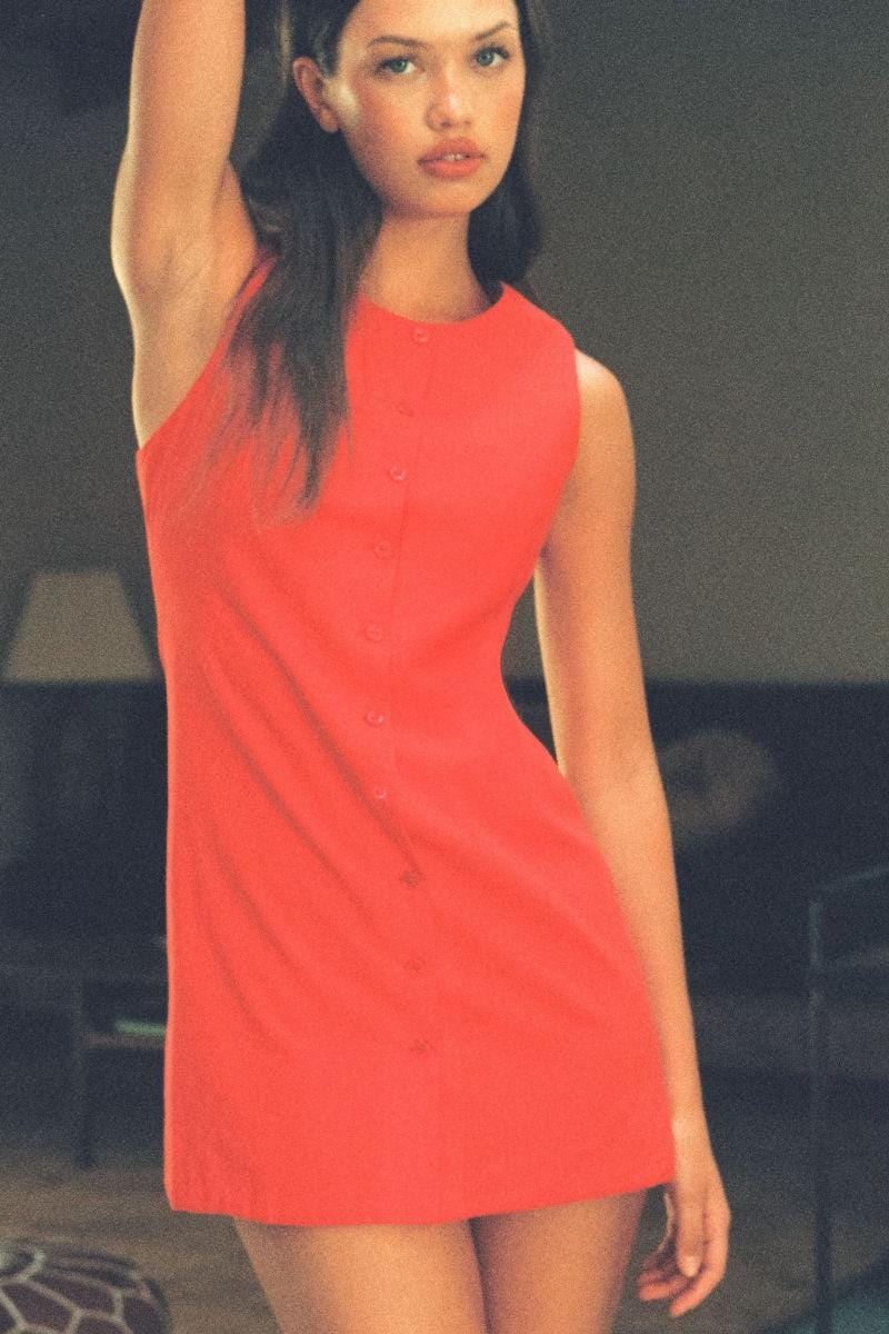 Button Down Tank Dress | Cherry