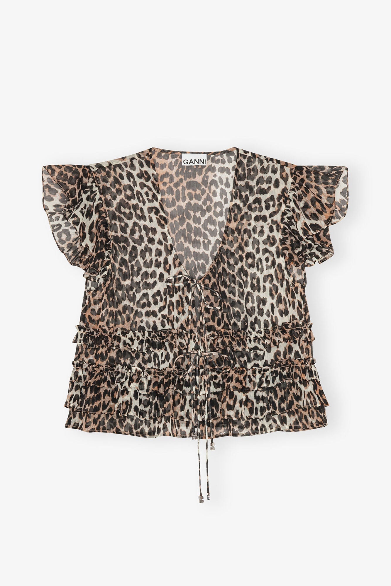 Chiffon Ruffle Blouse | Leopard