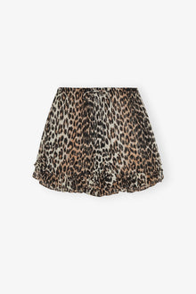 Chiffon Ruffle Shorts | Leopard