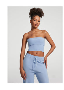 Chunky Knit Crop Top | Sky Blue