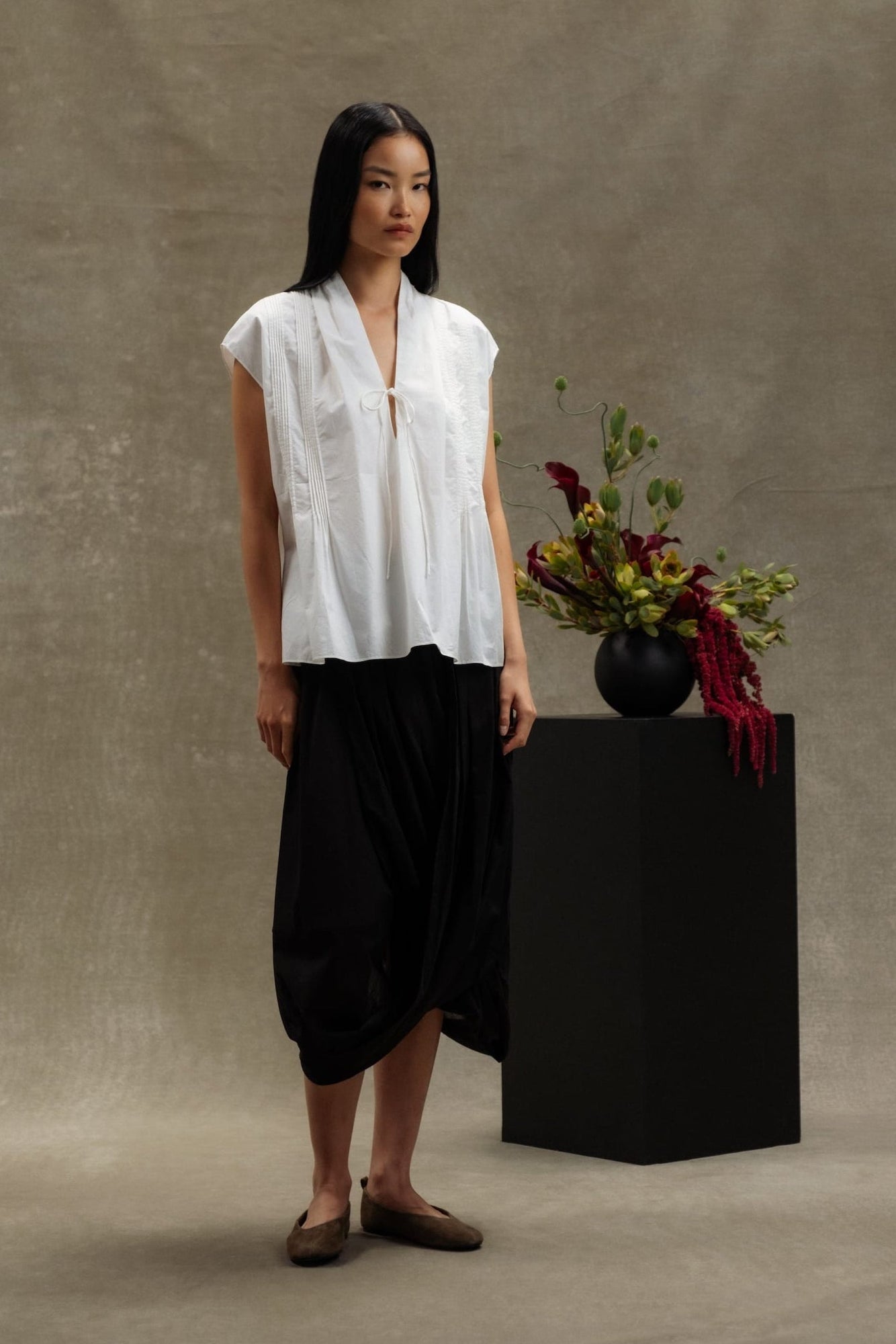 Diana  |  Freya Gathered Drape Maxi Skirt in Size Small