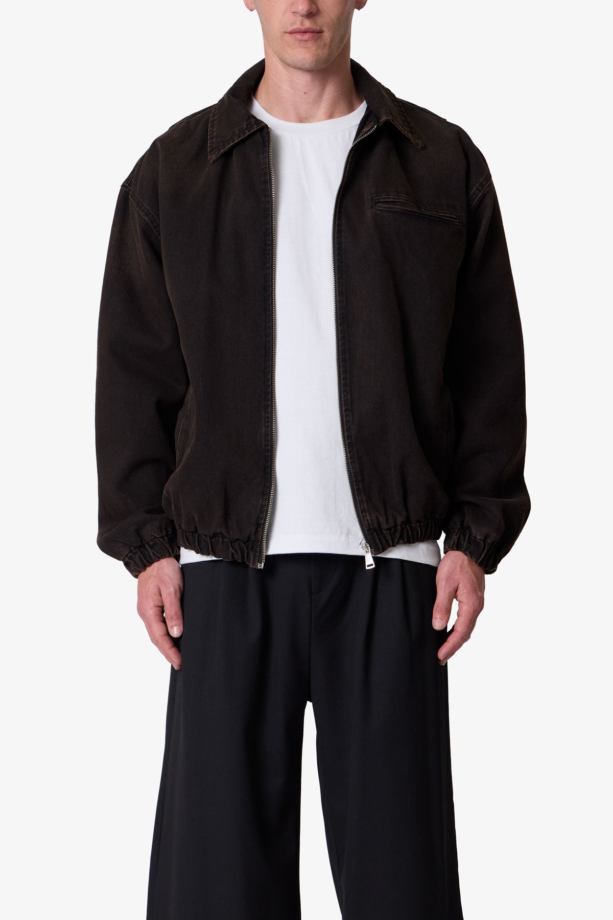 Collared Cinch jacket | Washed Black