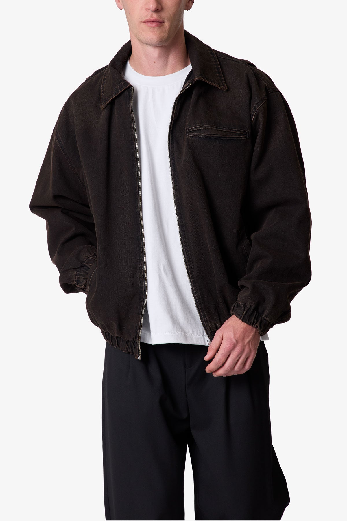 Collared Cinch jacket | Washed Black