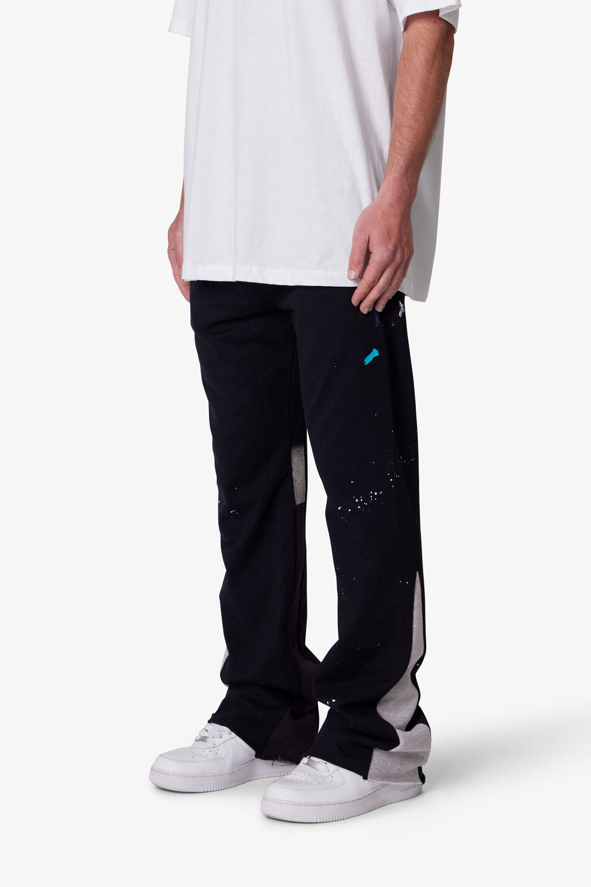 Contrast Bootcut Sweatpants | Black