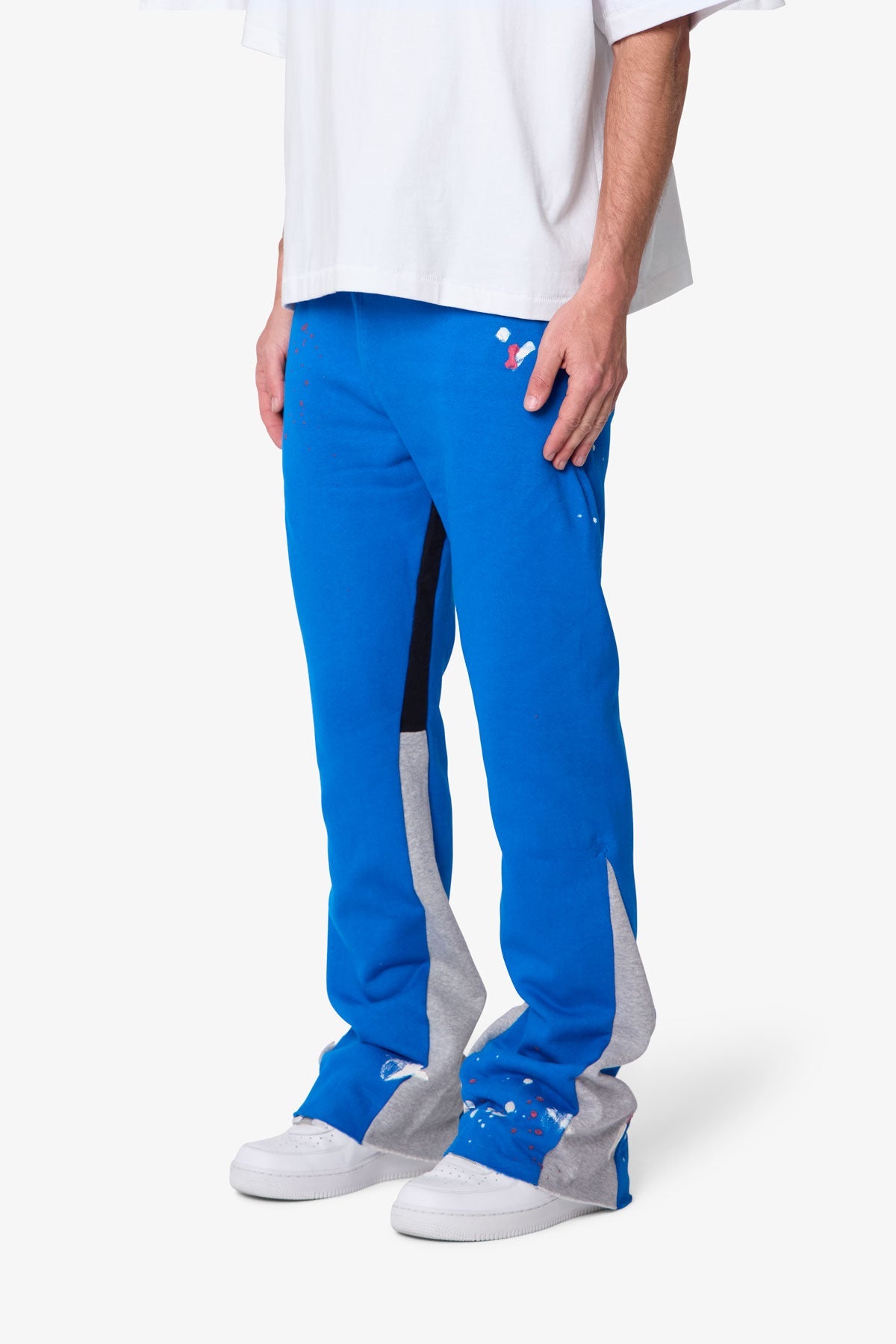 Contrast Bootcut Sweatpants | Blue/Grey