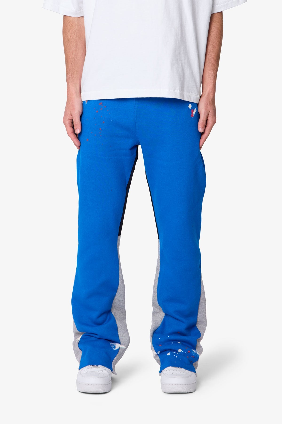 Contrast Bootcut Sweatpants | Blue/Grey