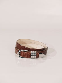 Hollyhock Belt | Camel Reptile & Silver