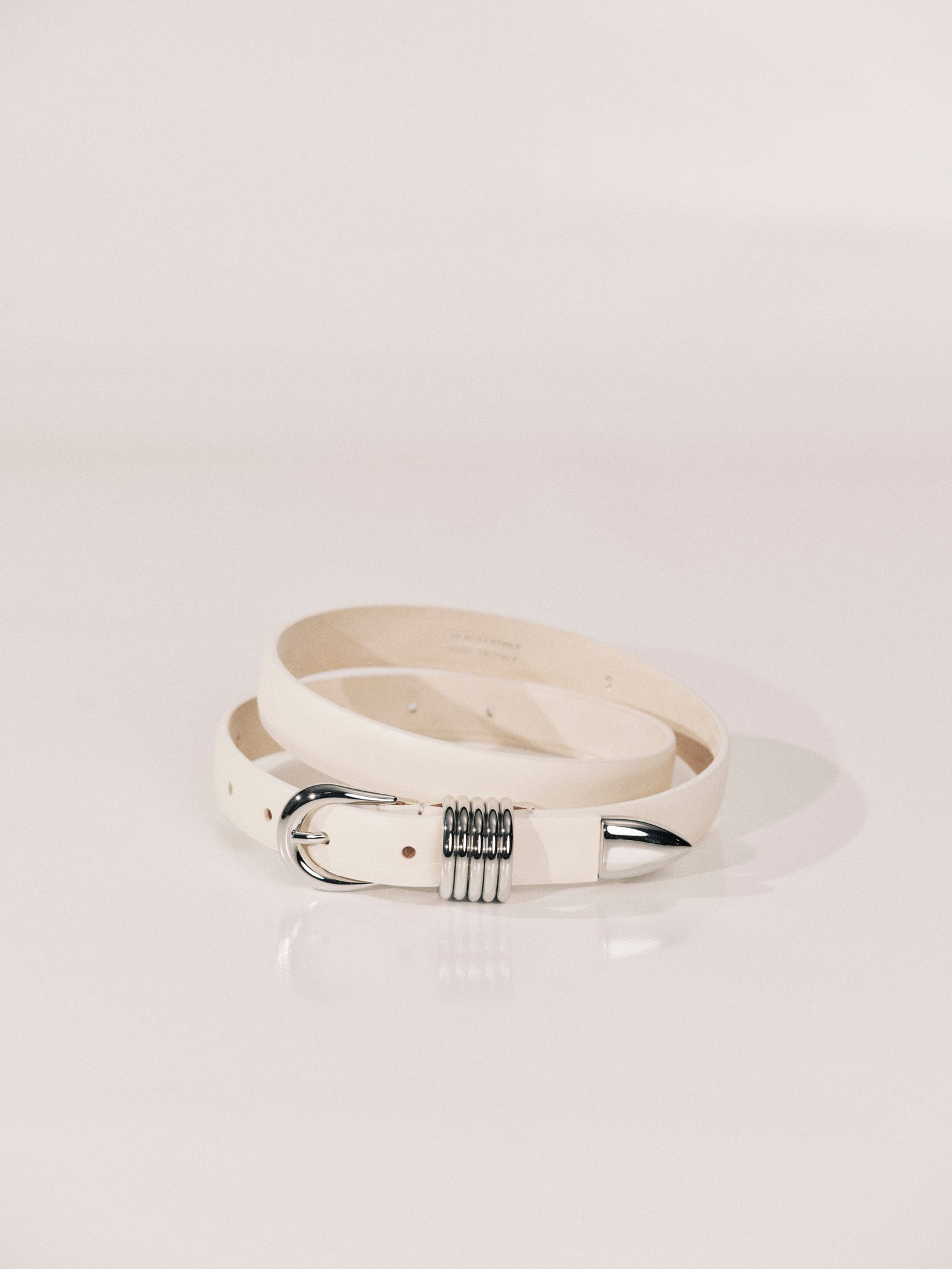 Mini Hollyhock Belt | Ivory & Silver