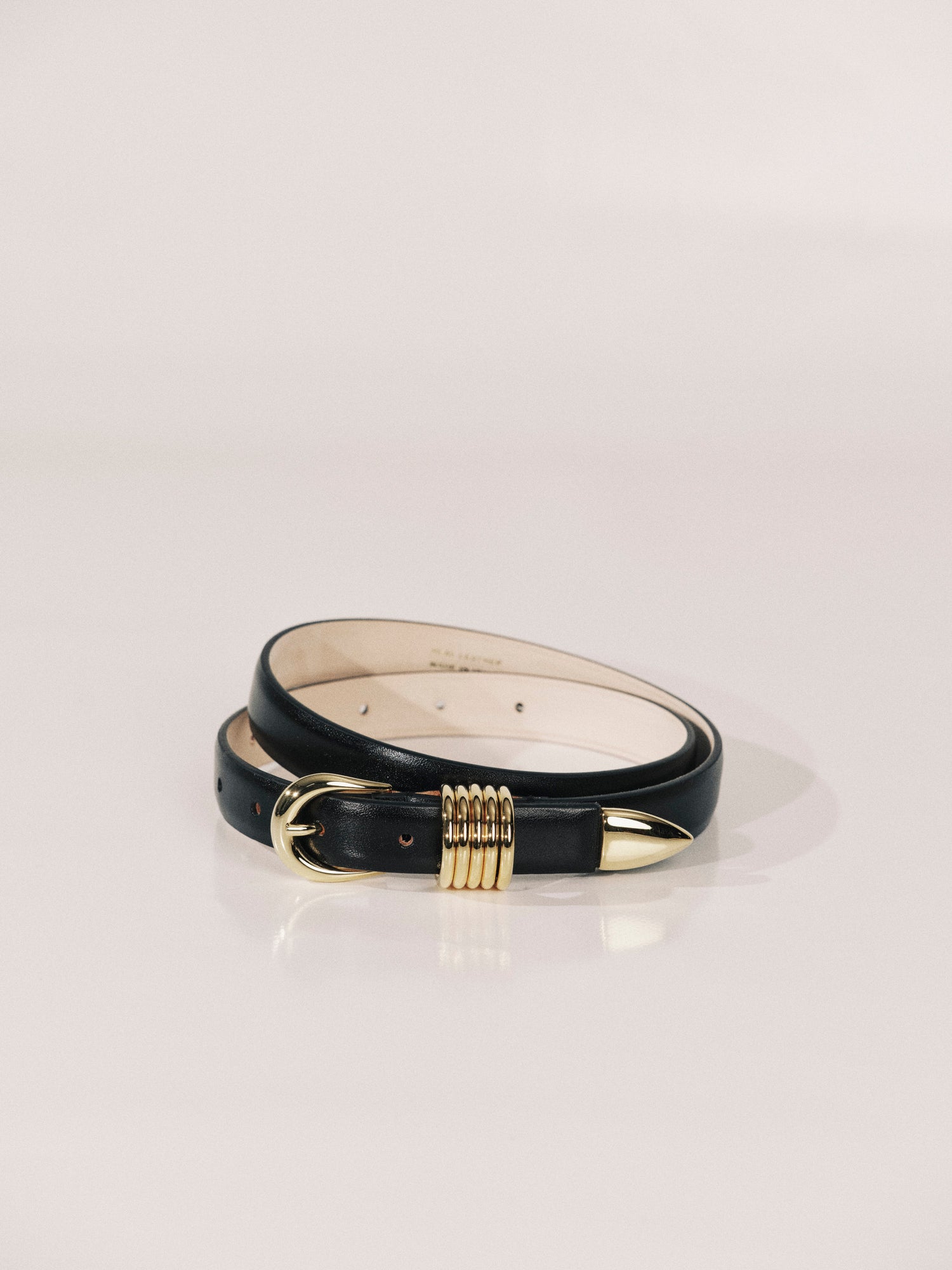 Mini Hollyhock Belt | Black & 24K Gold