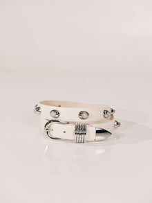 Hollyhock Stone Belt | Ivory & Silver