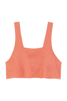 Square Neck Crop Top | Coral