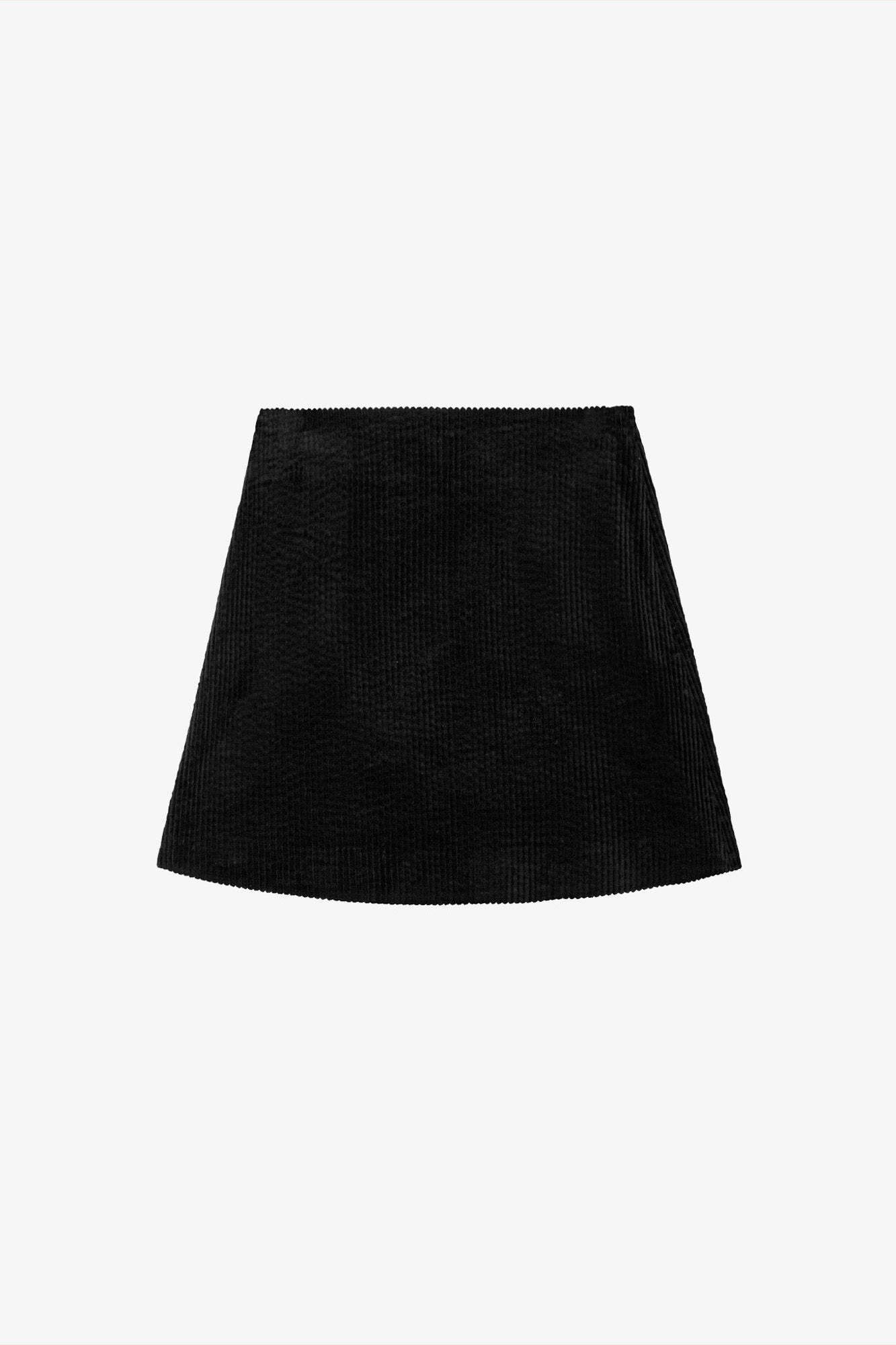 Corduroy Mini Skirt | Black