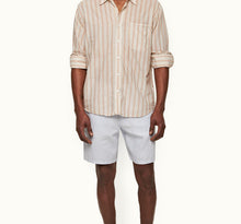 Cornell Linen Tailored Fit Washed Linen Drawcord Shorts | Light Island Sky