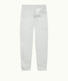 Cornell Linen Tailored Fit Washed Linen Trousers | White Jade