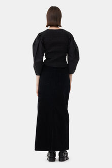 Cotton Poplin Smock Blouse | Black