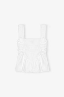 Cotton Poplin Smock Top | Bright White