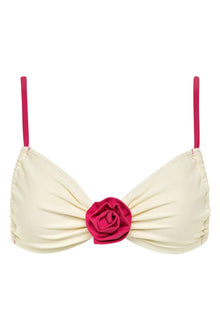 Devin Rosa Bikini Top | Cream Raspberry Binded