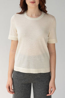 Crew Neck Sweater Tee | Ivory