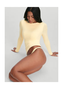 Crew Neck Long Sleeve Top | Lemon Meringue