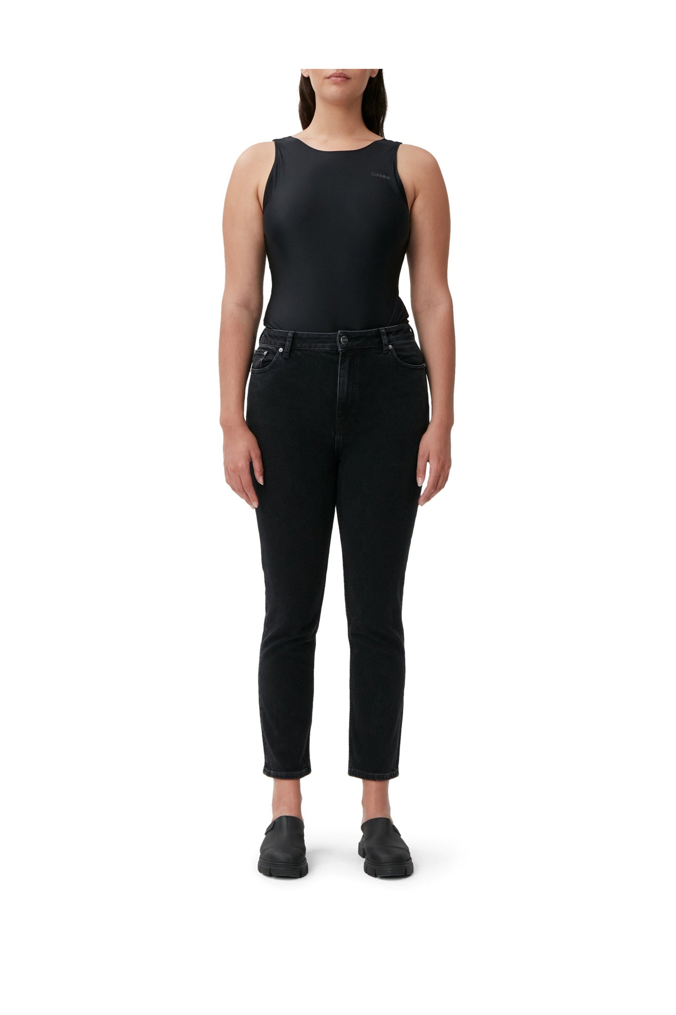 Cropped Jeans | Washed Black/Black