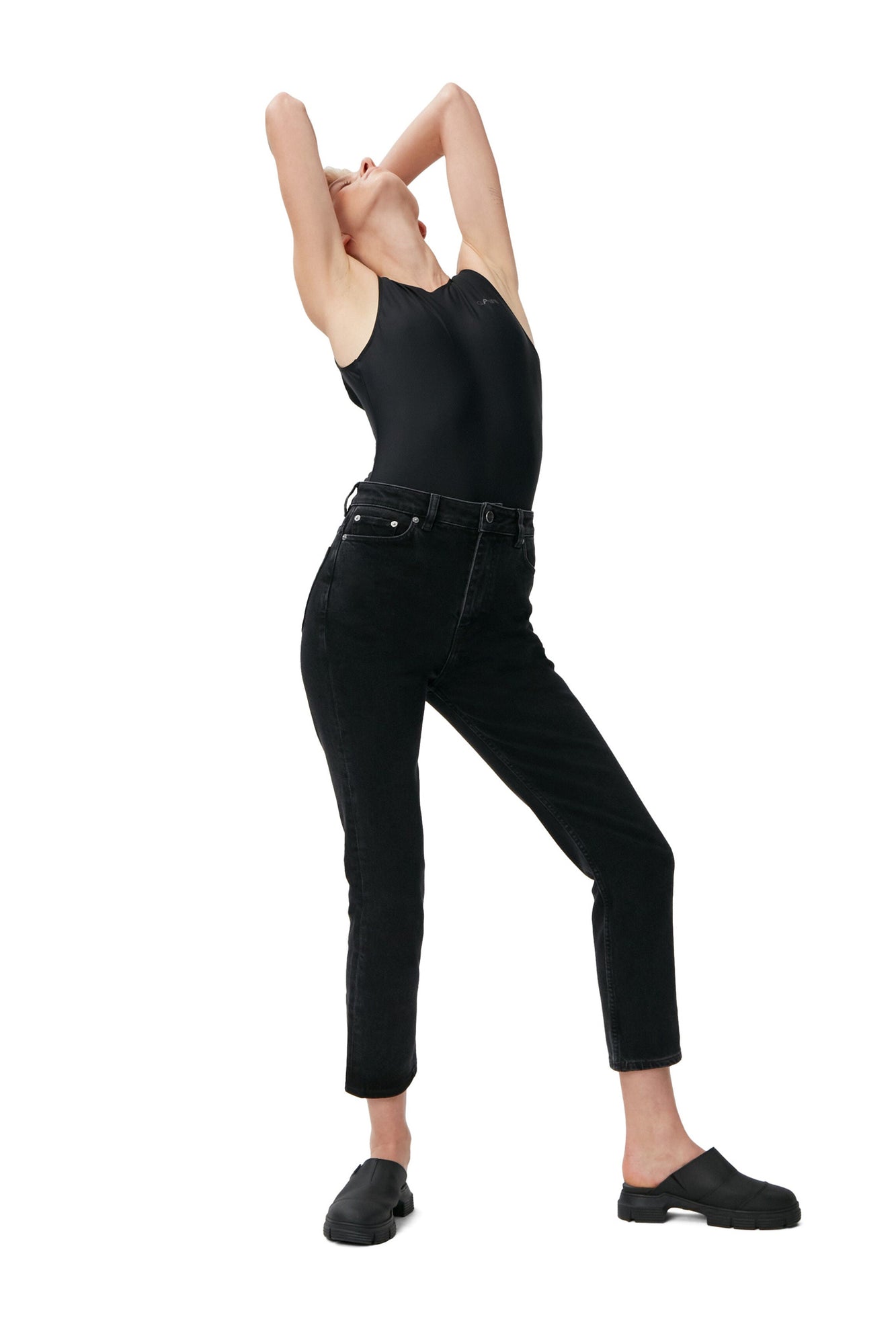 Cropped Jeans | Washed Black/Black