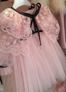 Baby Girls | Coco-Pink Lace Cape | Pink
