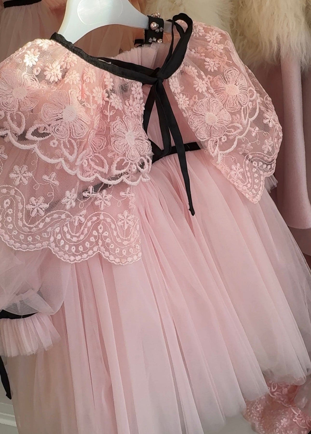 Baby Girls | Coco-Pink Lace Cape | Pink