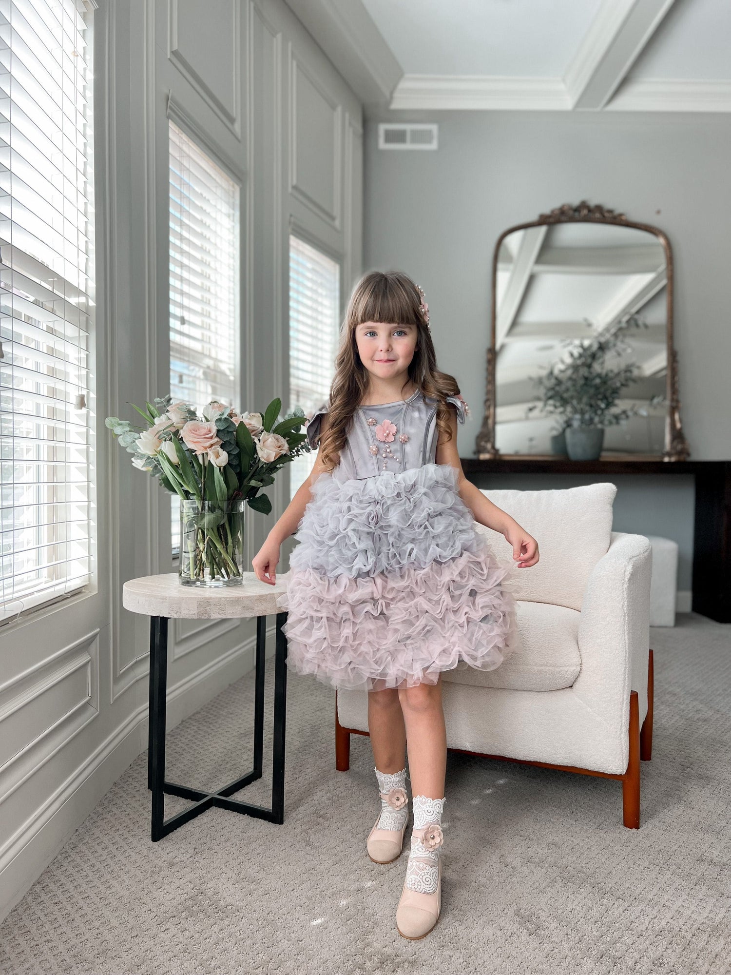 Baby Girls | Mia and Ombré Cupcake Tulle Dress | Grey & Pink