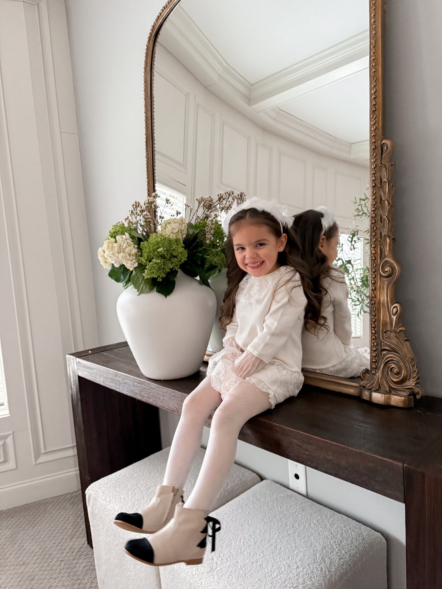 Baby Girls | Emma Cotton and Lace Top and Shorts Set | White
