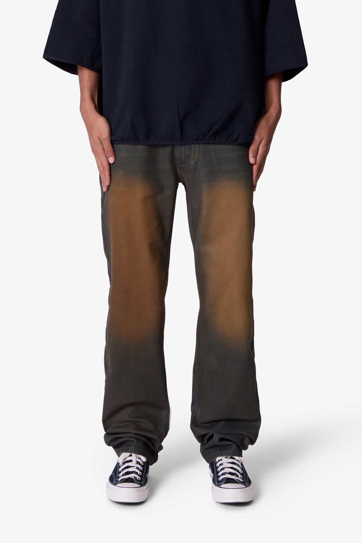 D732 Rust Wash Denim | Black/Brown