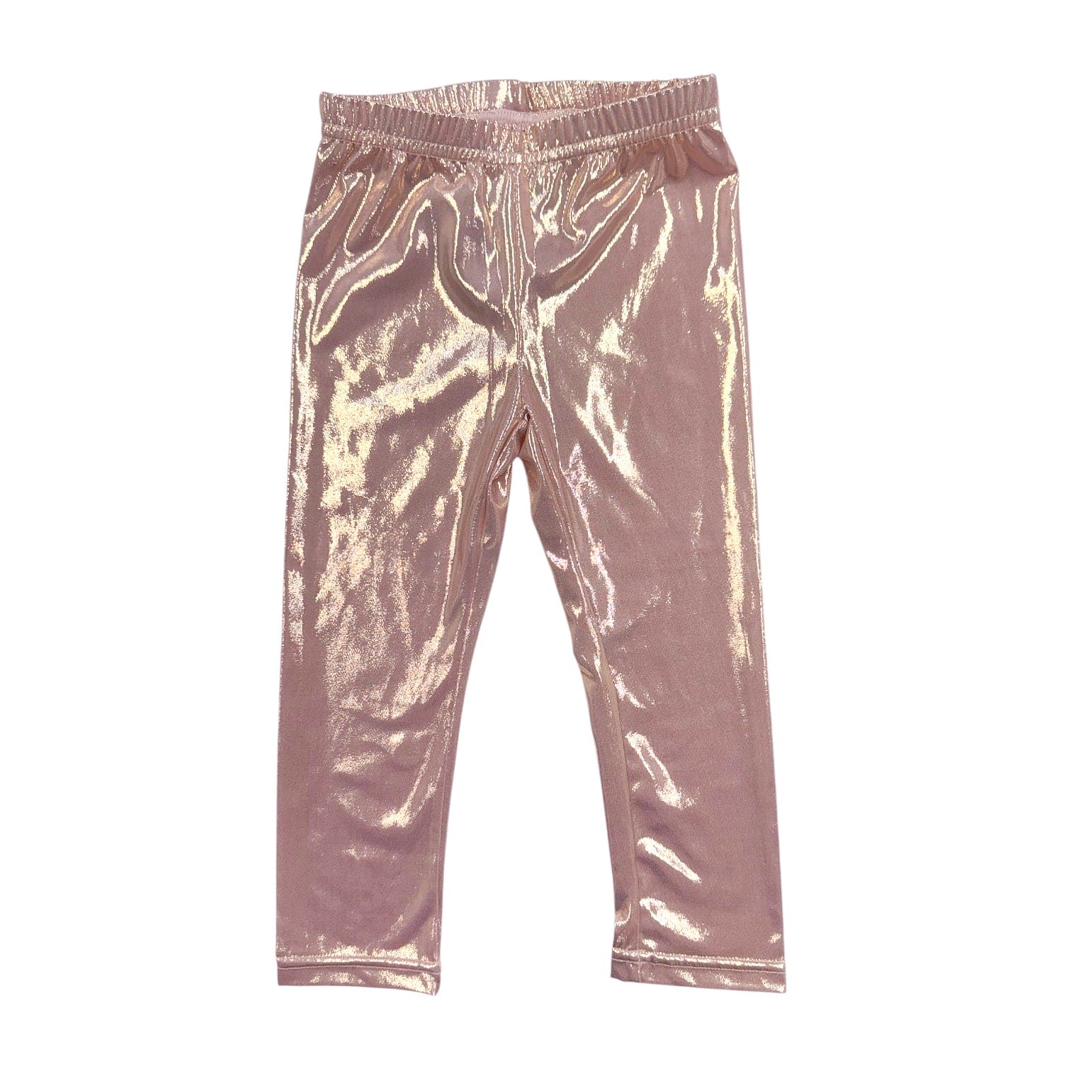 Baby Girls | Vegan Leather Leggings | Metallic & Pink