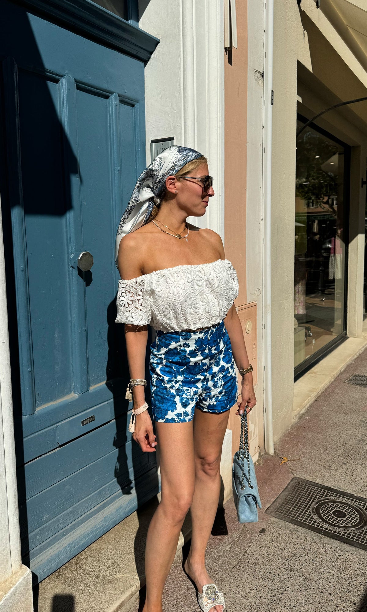 Danny Floral Poplin Shorts | Blue Floral Fantasy