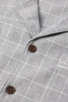 Mens | Flannel Long PJ Set | Wintercheck Heather Grey/Ivory