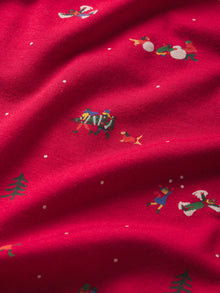 Mens | William Printed TENCEL Modal Long PJ Set | Winter Wonderland Haute Red/Ivory