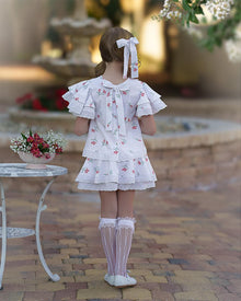 Baby Girls | Tulip Cotton Blouse and Shorts Set | White