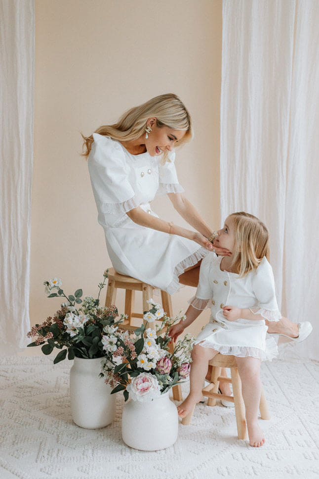 Women | Tuxedo Mom Dress | White