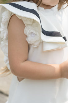 Baby Girls | Alex Ruffle Dress with Contrast Line | White & Black
