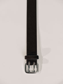 Mini Hutch Calf Hair Belt | Chocolate & Silver